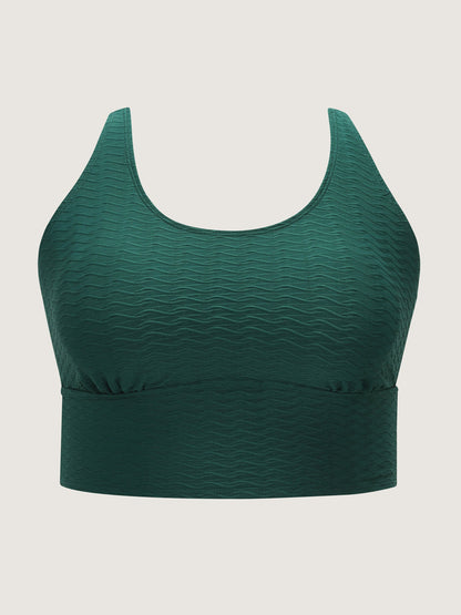 Textured Triangular Waist Swim Top