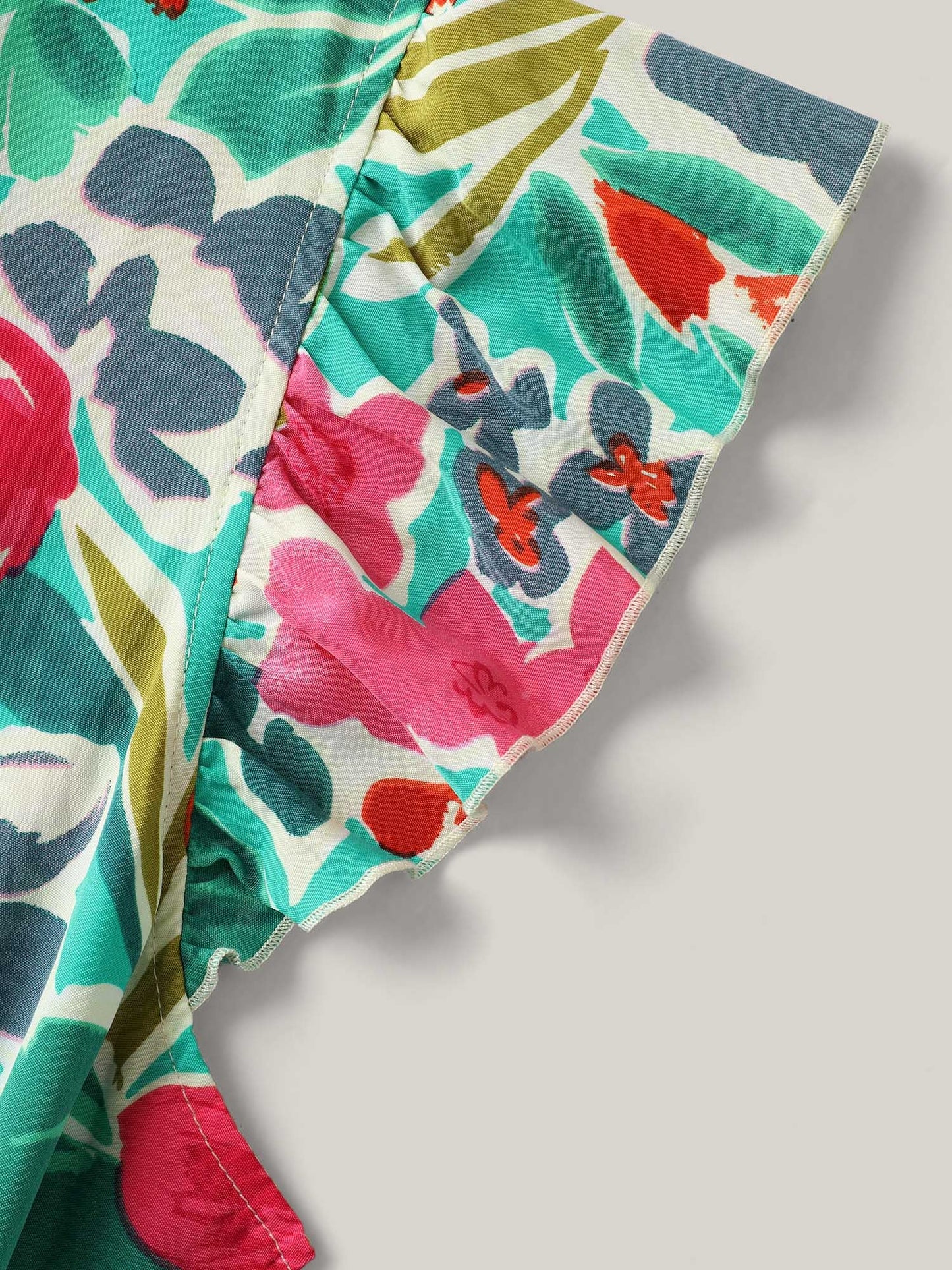 plus size Sunkissed Floral Print Button Wide-Leg Jumpsuit