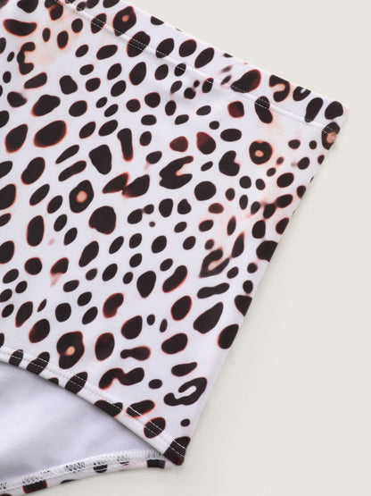 Leopard Print Hips Coverage Swim Dress