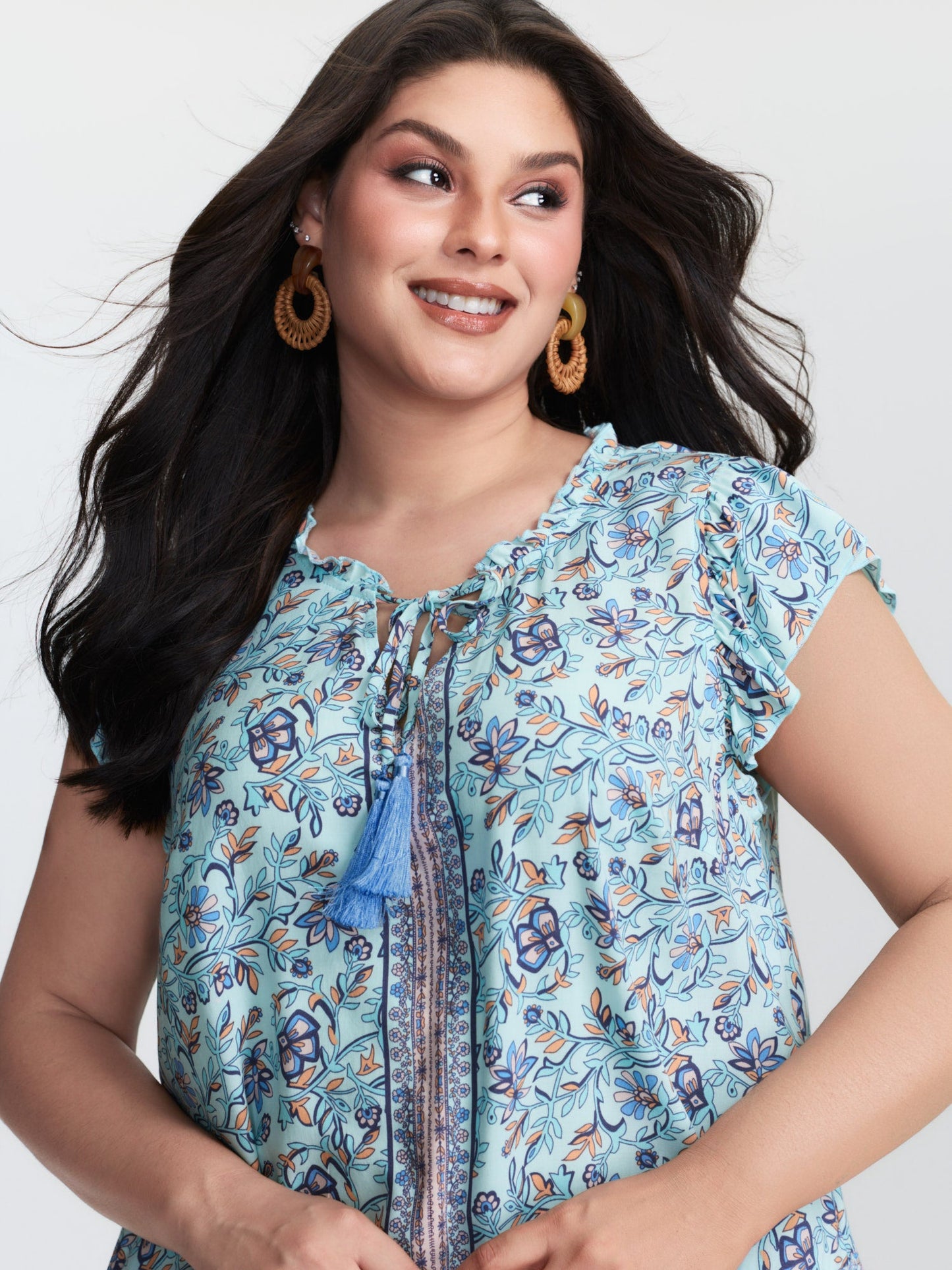 Boho Romance Bust-Friendly Drawstring Blouse