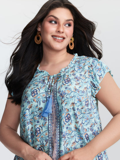 Boho Romance Bust-Friendly Drawstring Blouse