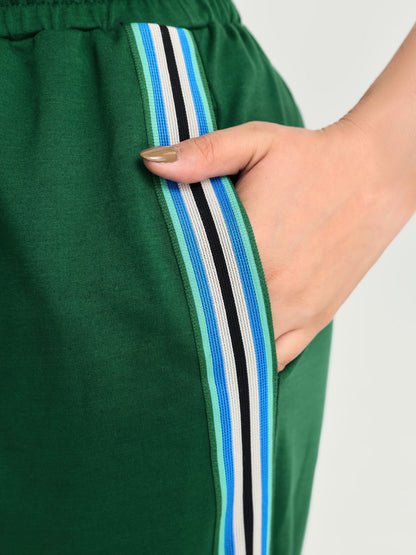 Side Striped Stretchy Waist Pants