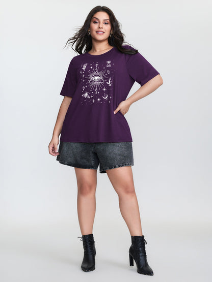 Celestial Print Round Neck T-Shirt