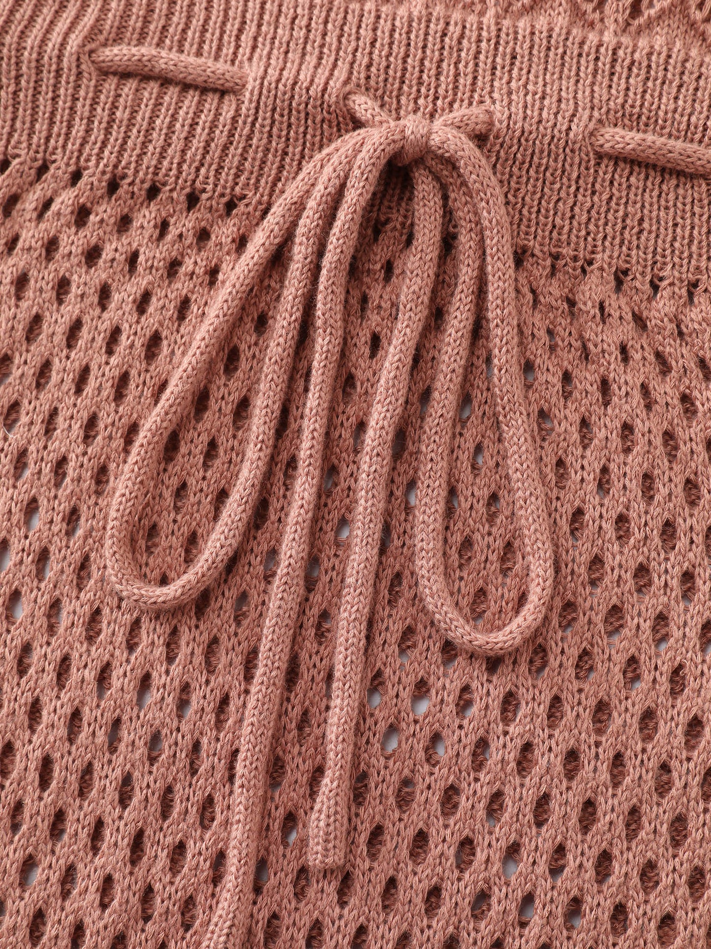 Hand Hooked Lace Waist-Tie Swim Cover-Up