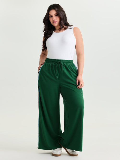 Side Striped Stretchy Waist Pants