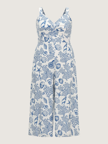 Island Escape Twist Front Wide-Leg Jumpsuit
