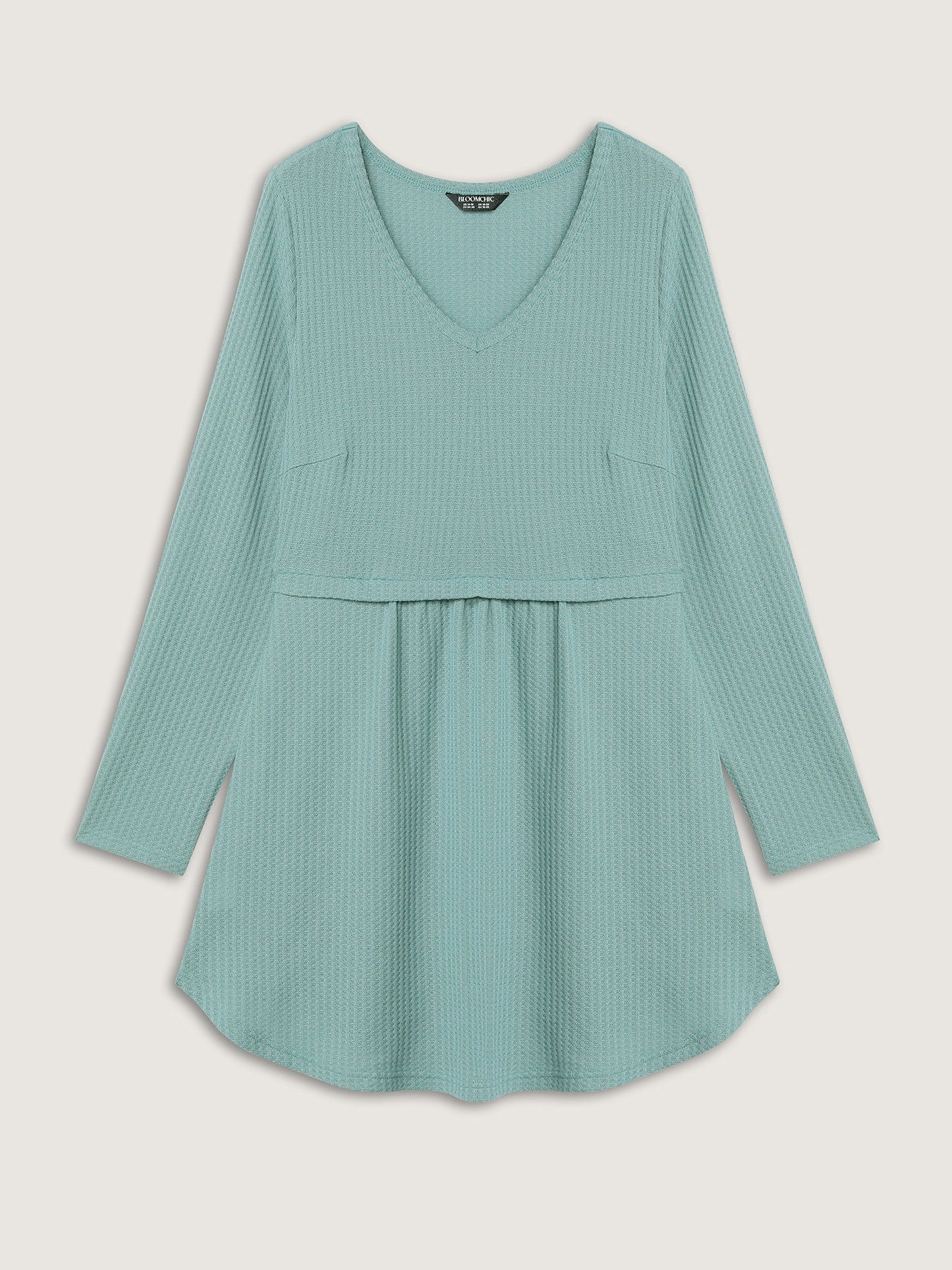 Layered V-Neck Fit and Flare Knit Top