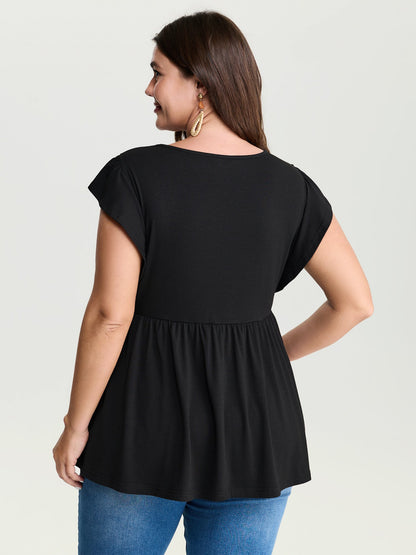 Supersoft Floral Embroidered Stretchy Knot Top