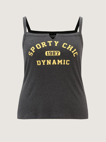Sporty Chic Pattern Tank Top