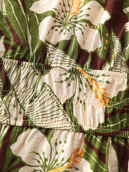 Floral Print Cinched-Waist Blouse