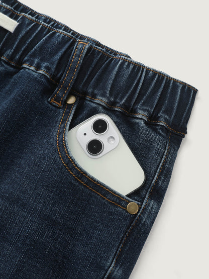 Easy Pull-On Stretchy Skinny-Fit Denim Shorts