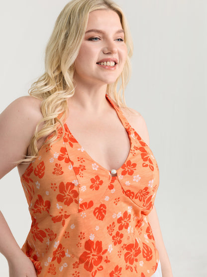 Pure Cotton Sunkissed Halter Tie Neckline Tank Top