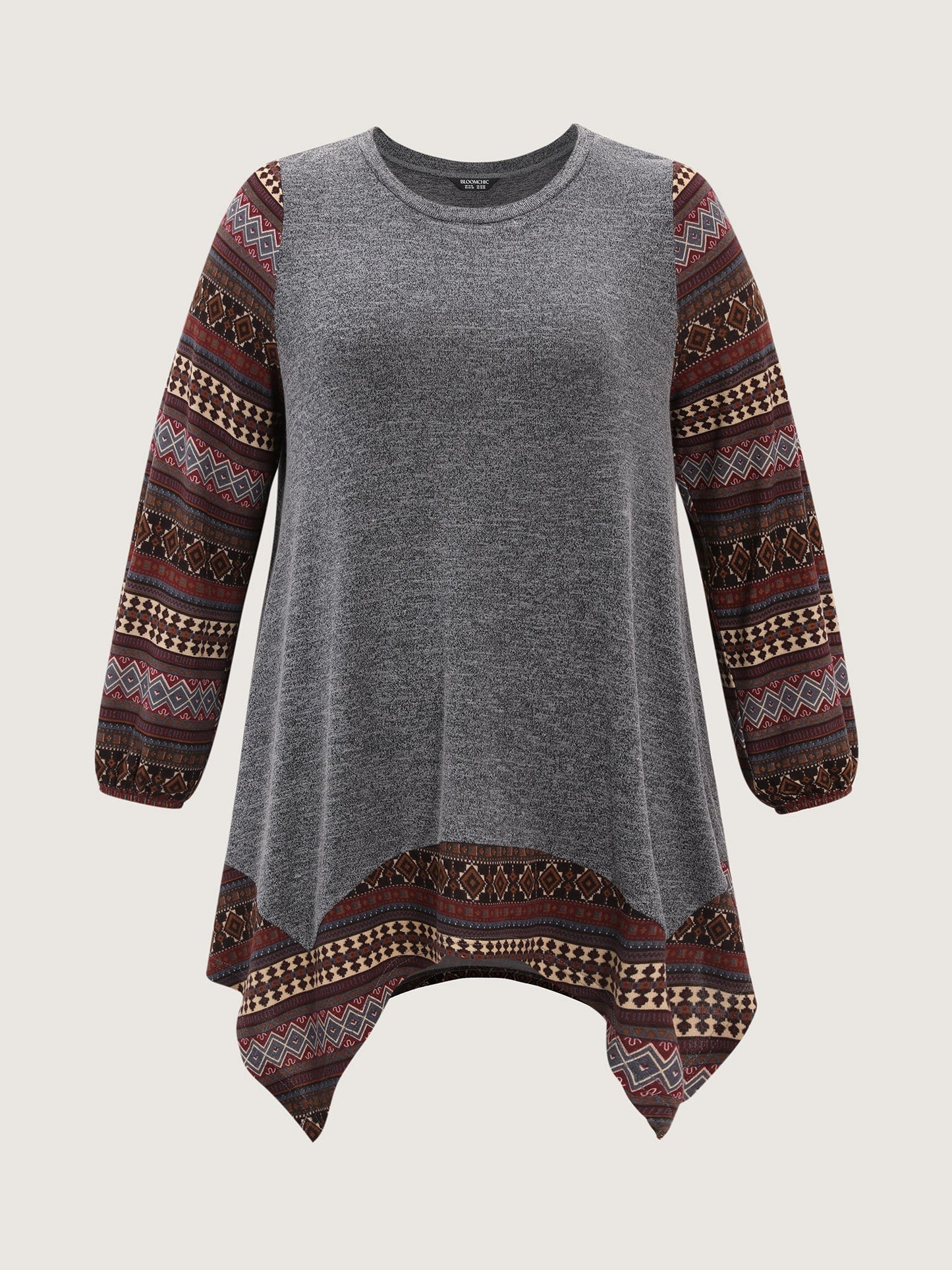 Boho Stripes Color Contrast Stretchy Top