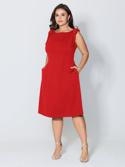 Shoulder Tie Sculpting Bodice Mini Dress