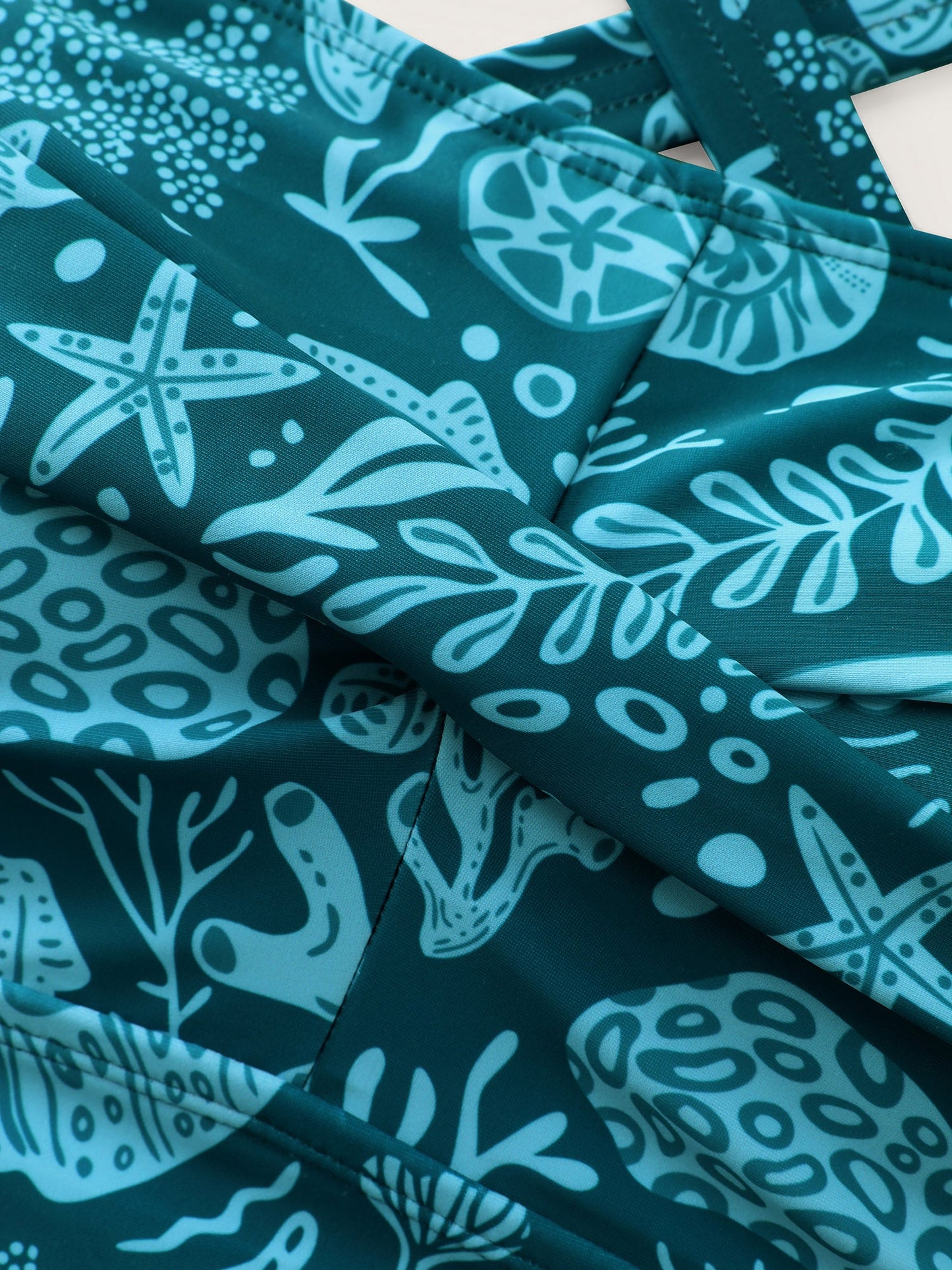 Ocean Pattern Twist Front One-Piece Swimsuit