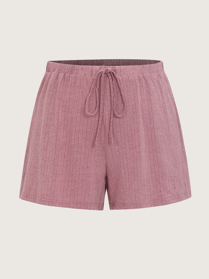 Supersoft Ribbed Plain Two-Piece Lounge Set