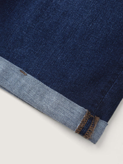 Stretchy Mid-Rise Skinny-Fit Denim Shorts