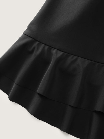 Ruffled Layered Plain Swim Bottoms