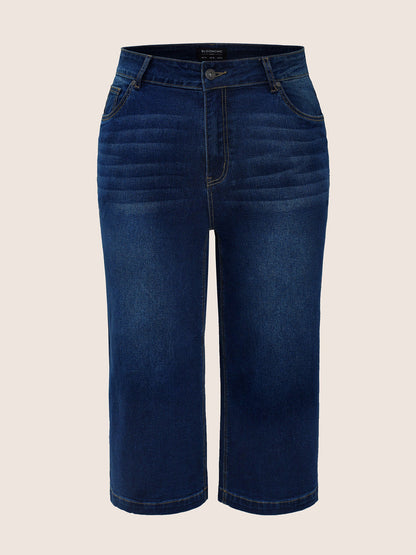 Classic Wide-Leg Capri Jeans