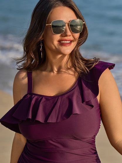 Ruffled Tummy-Control One-Piece Swimsuit