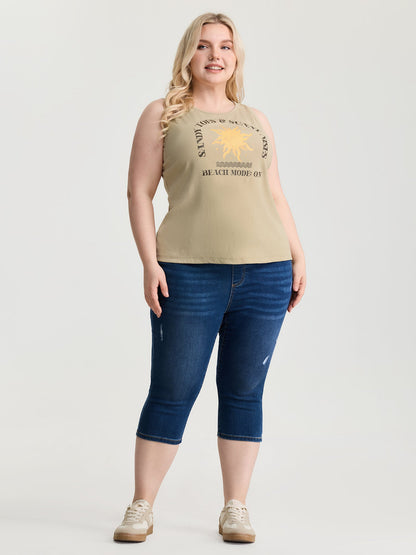Round Neck Beach Mode Tank Top