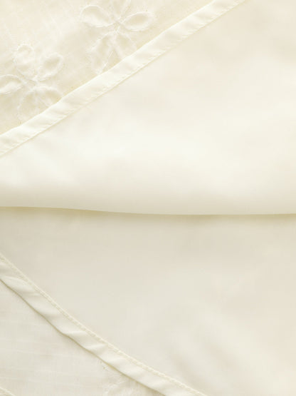 Ruched Bodice Textured Babydoll Blouse