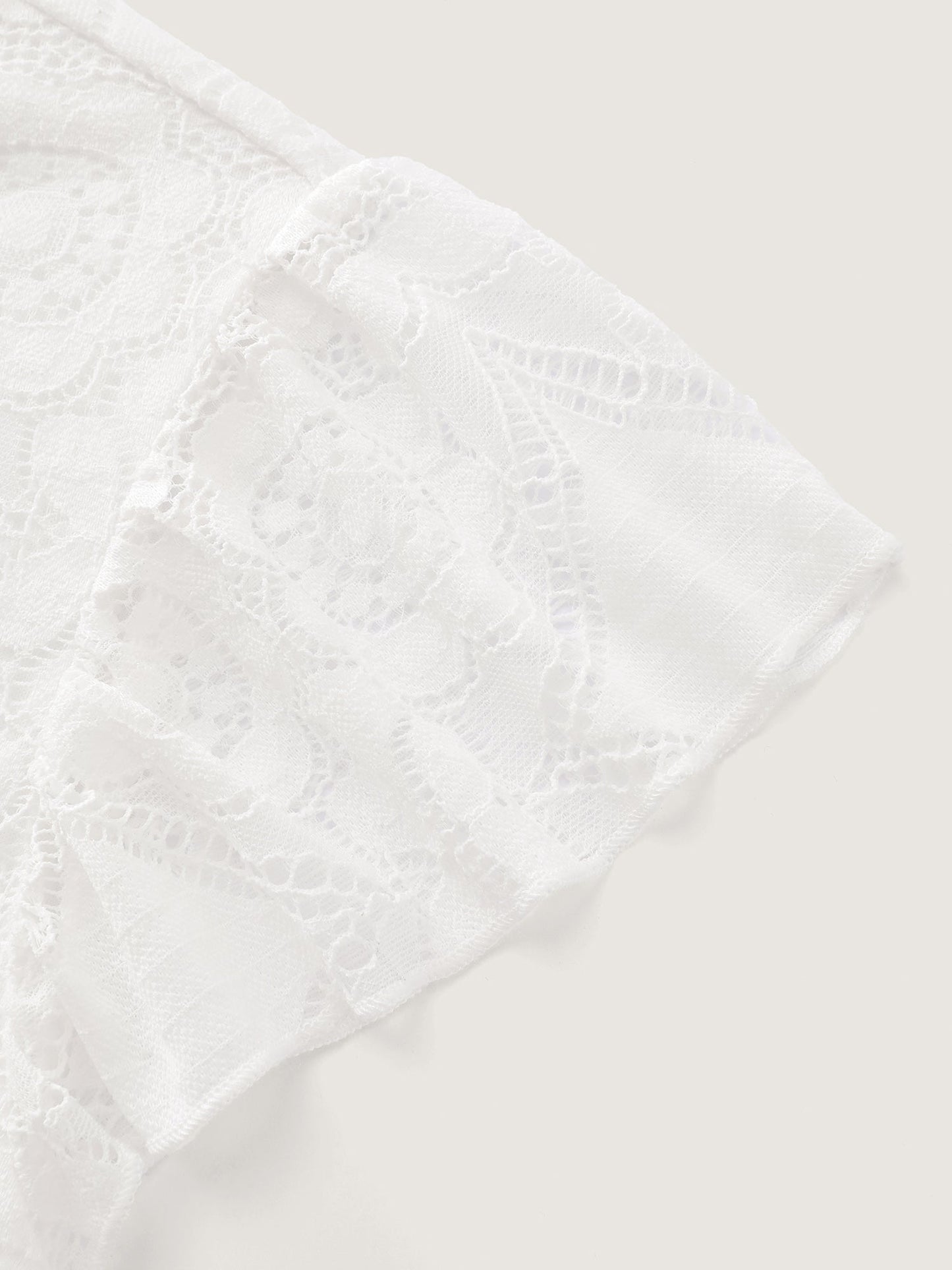 Floral Lace Knit Crew Neck Top