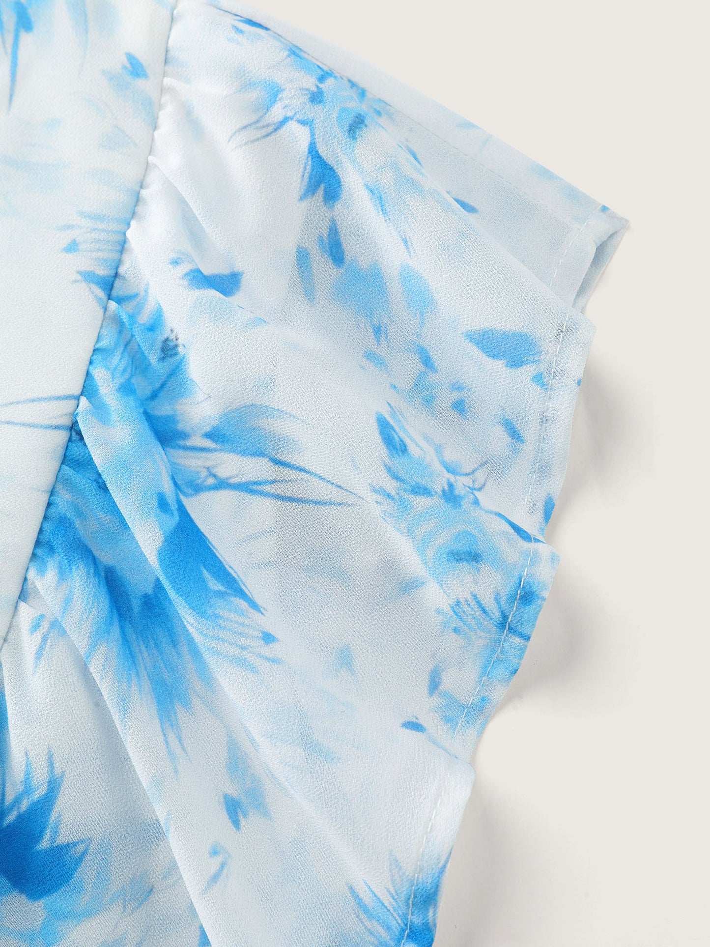 Floral Print Cinched-Flared Blouse
