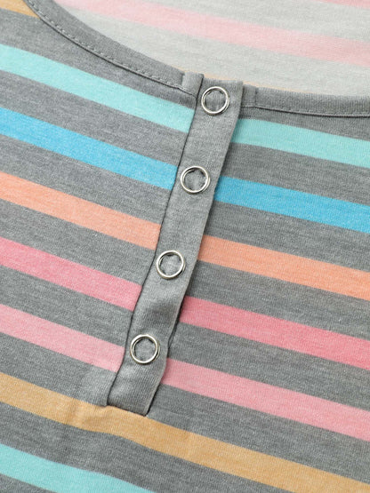 Supersoft Colorful Stripes Scoop Neck Tank Top