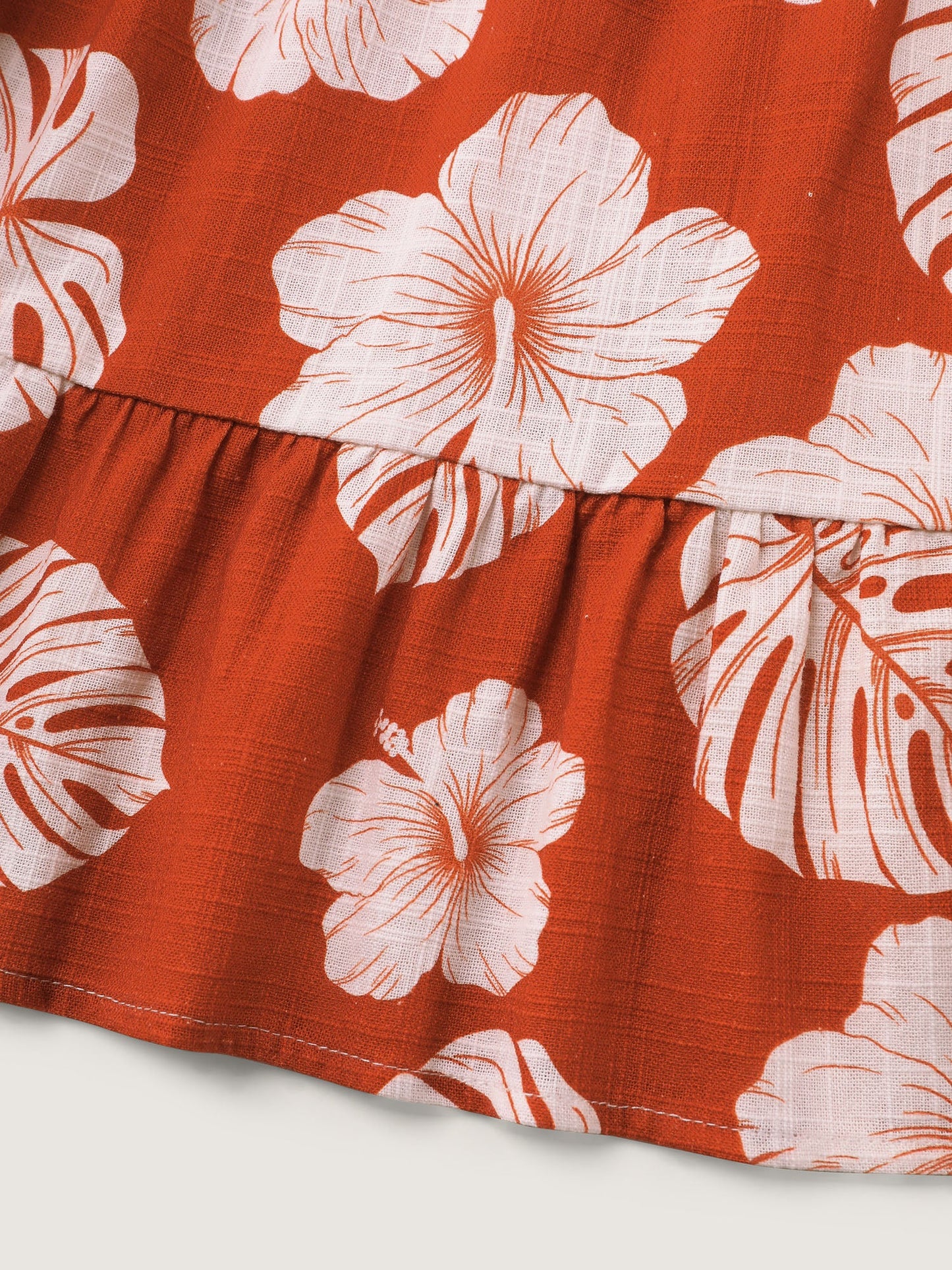 Cotton Large Floral Print Flowy Midi Skirt