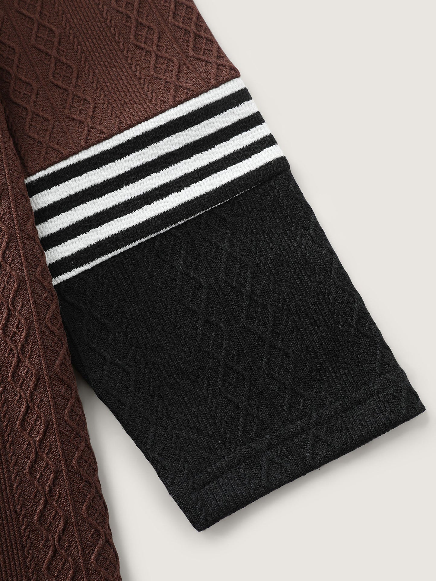 Stretchy Colorblock Textured Striped T-Shirt