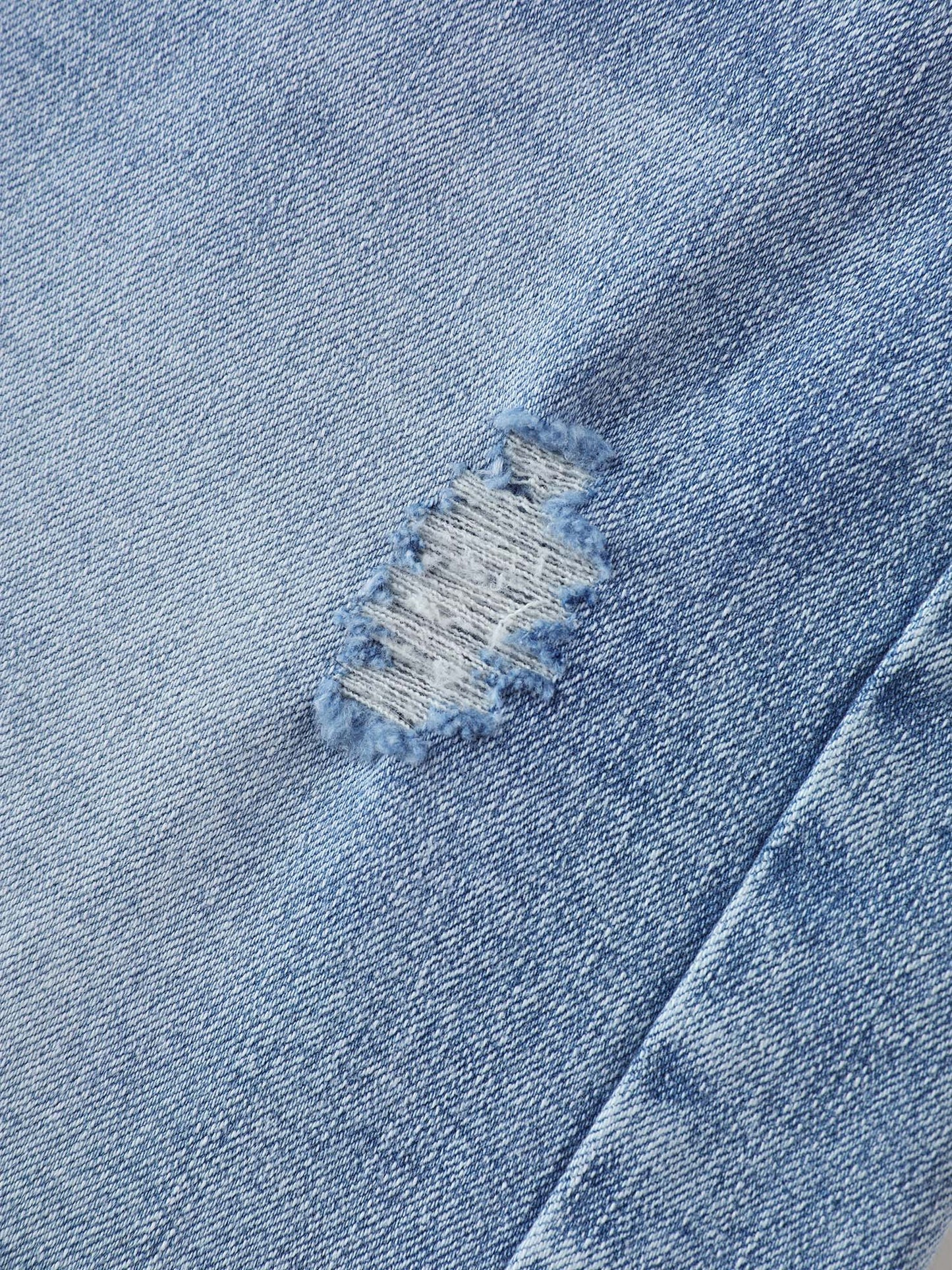 Faded Mid-Rise Stretchy Denim Shorts