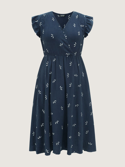 Pure Cotton Floral Embroidered Midi Dress