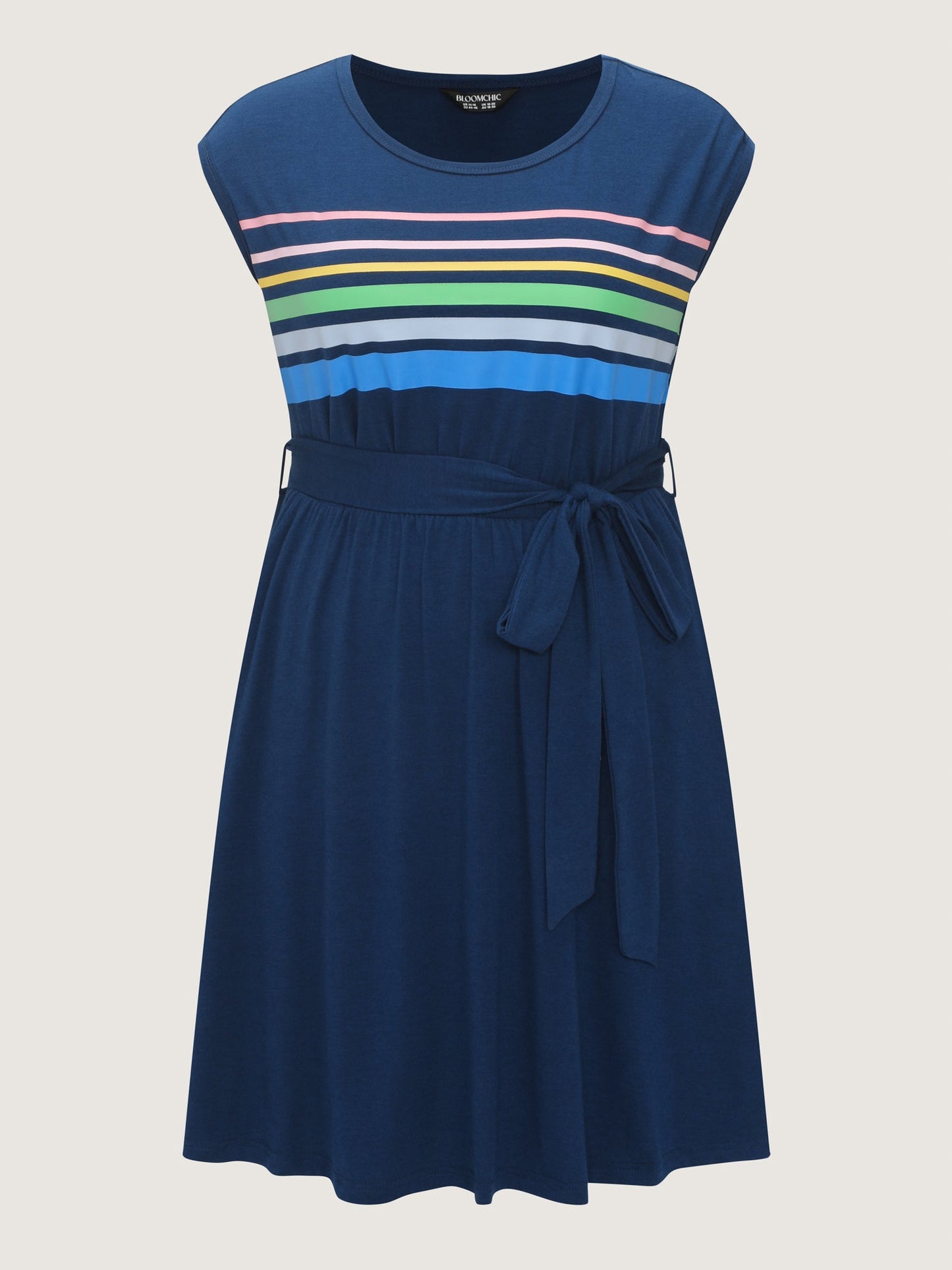 Supersoft Colorful Striped Print Mini Dress