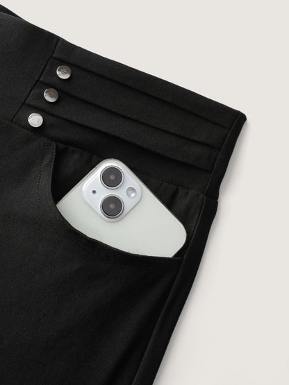 Rivets Wide Waistband Stretchy Pants