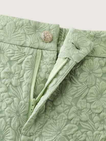 Jacquard Textured Wide Leg Shorts