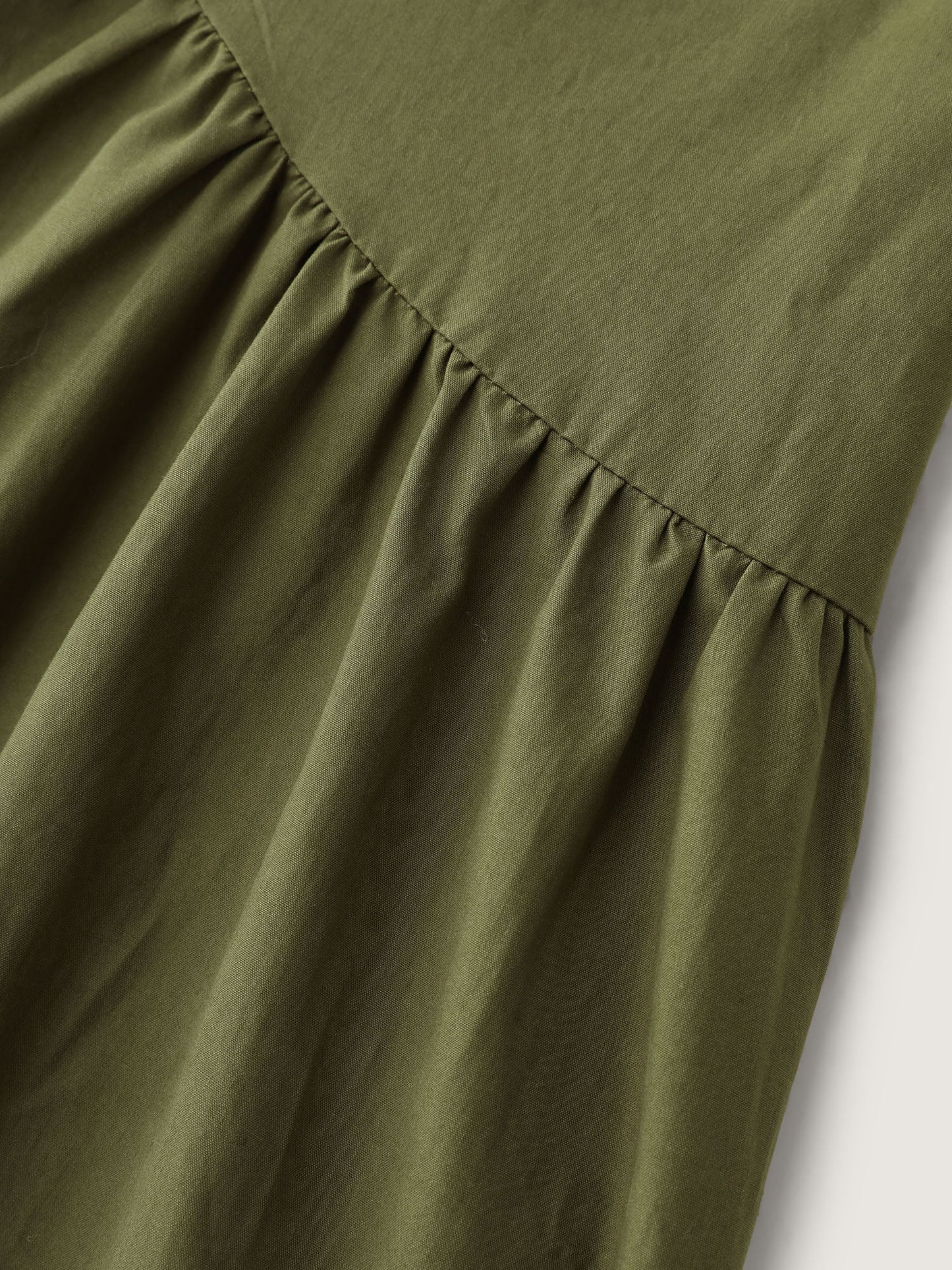 Pure Cotton Pleated Drop Waist Overall Midi Dress