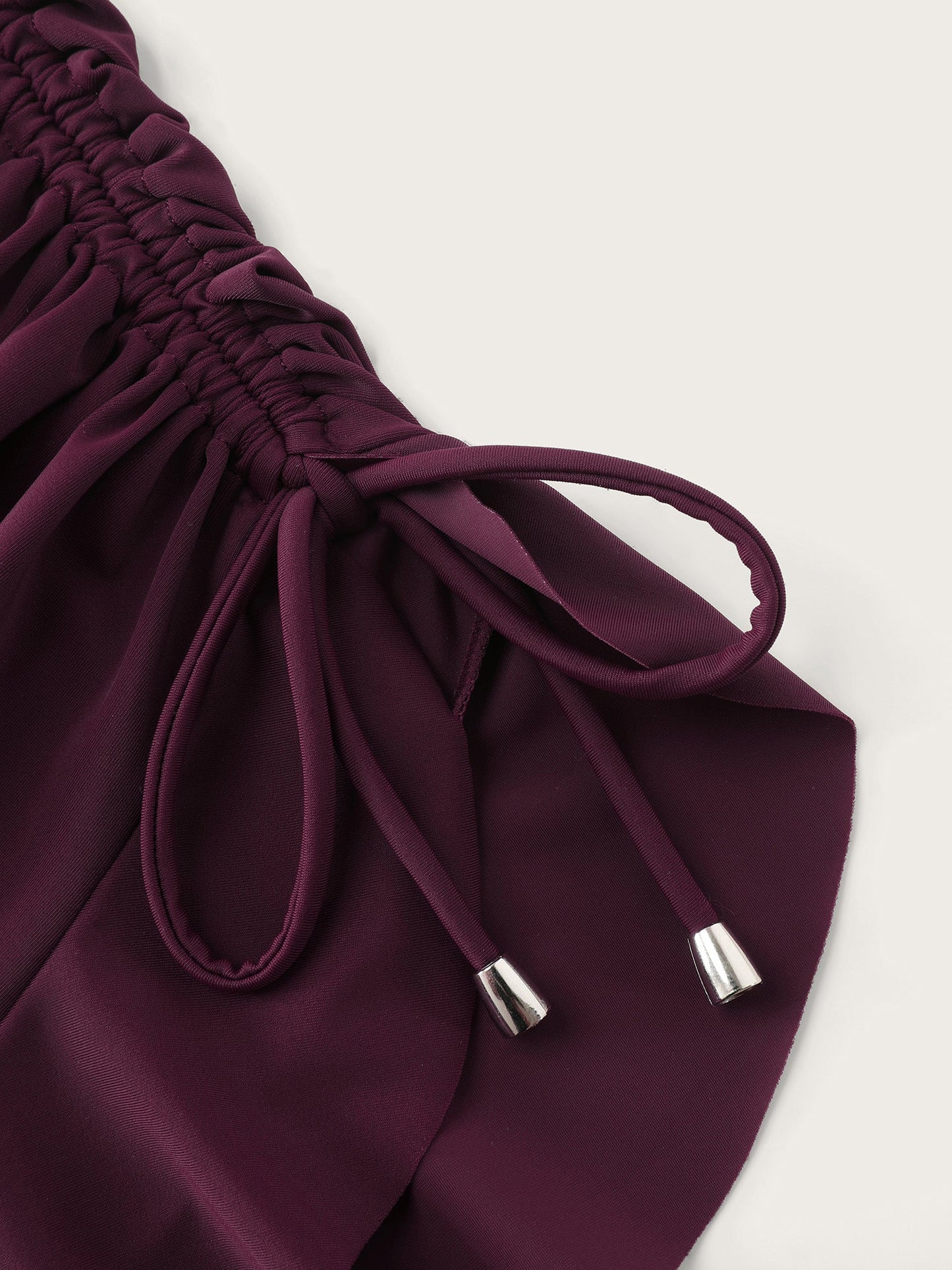 Adjustable Tie Ruffled Channel Drawstring Swim Dress