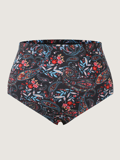 Paisley Print Crossstraps Pockets Swim Dress