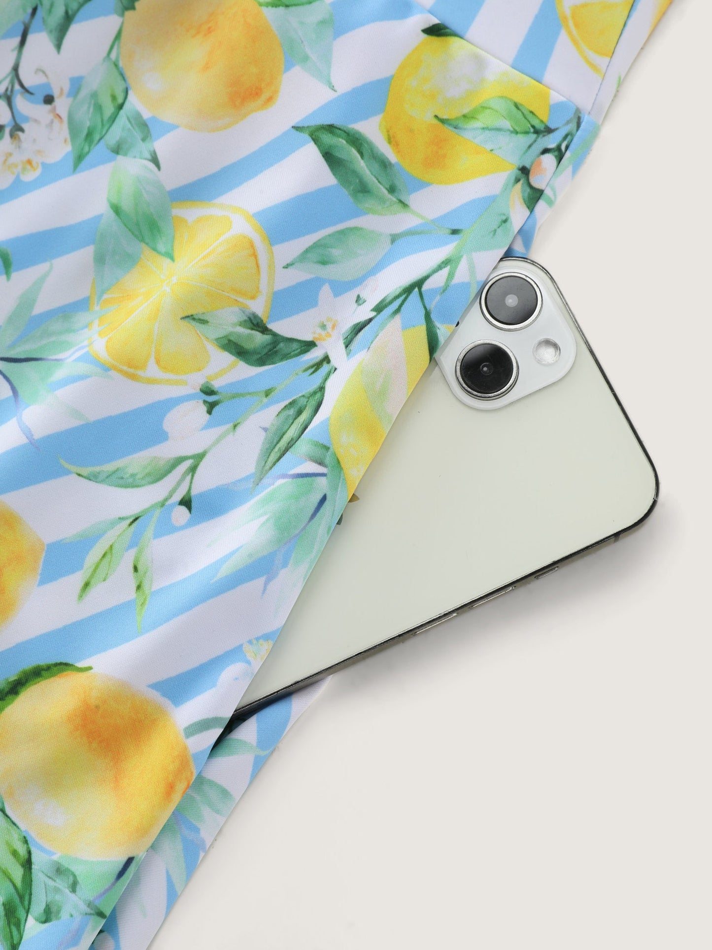 Citrus Fruit Print Fit And Flare Swim Dress