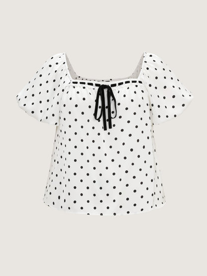 Timeless Polka Dots Neck-Tie Blouse
