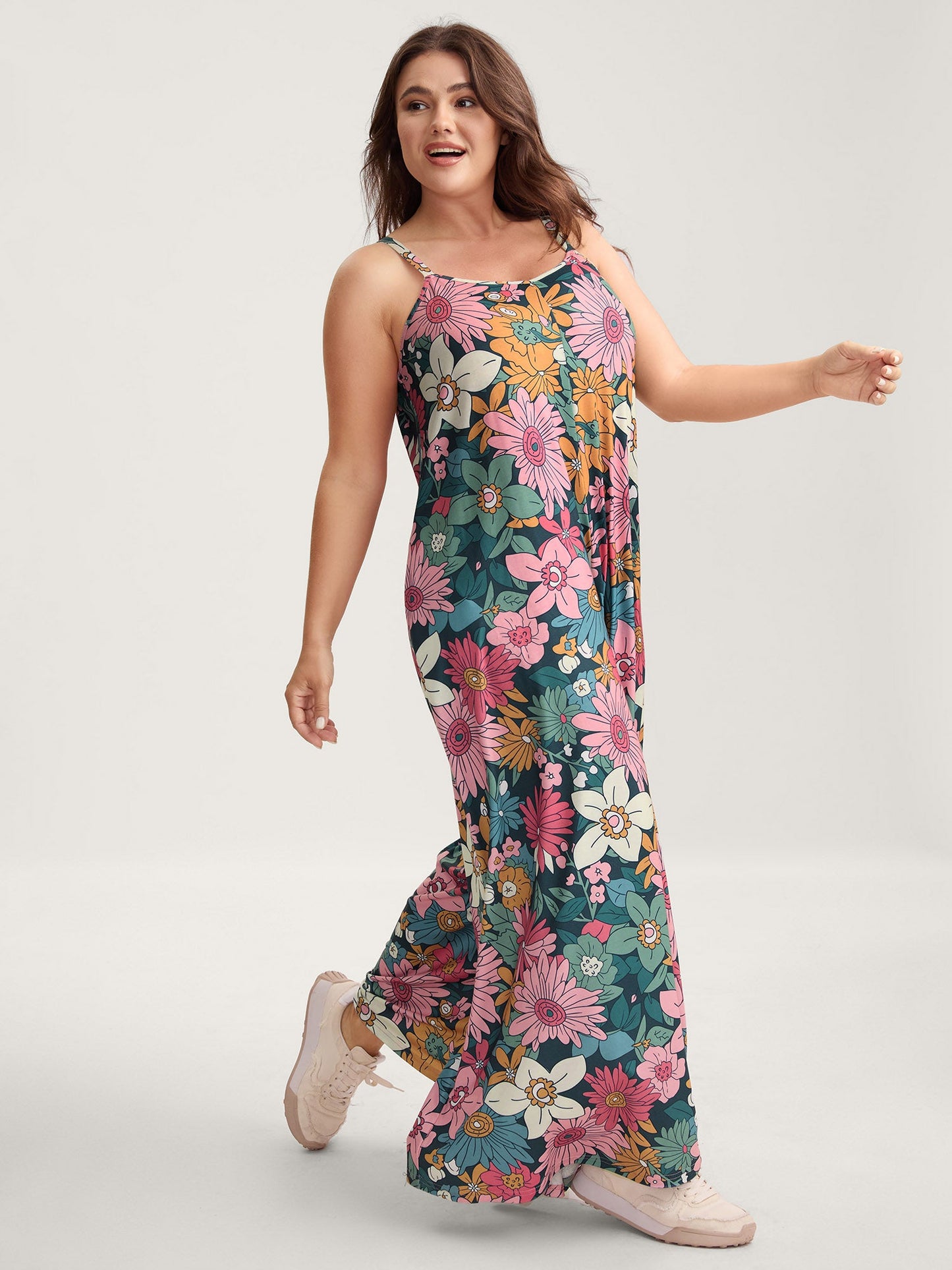 plus size Vivid Groove Stretchy Adjustable Jumpsuit