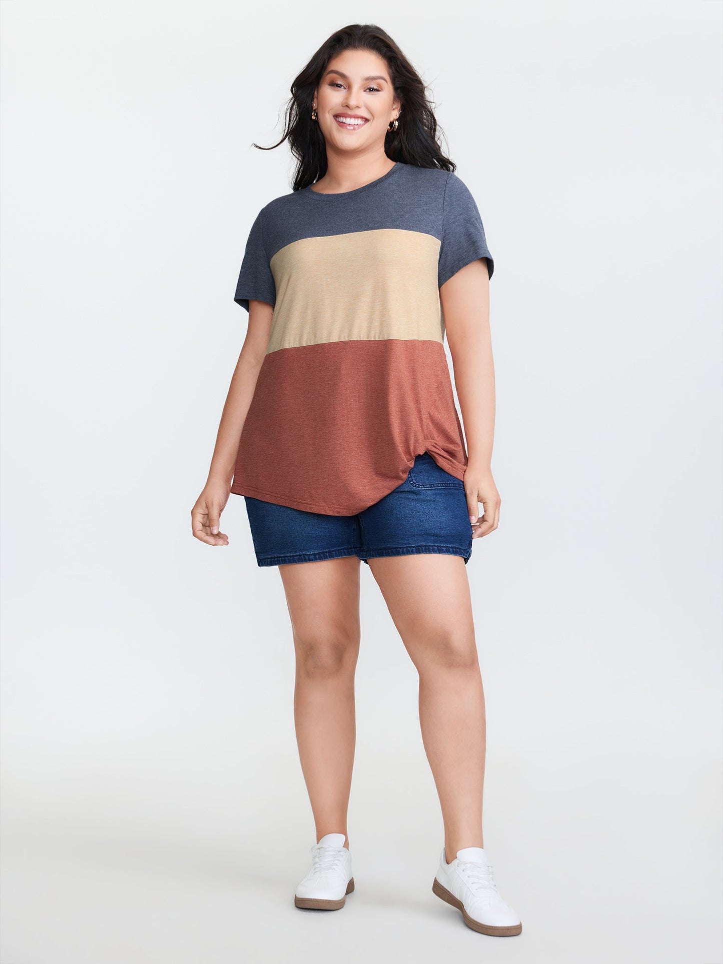 Supersoft Colorblock Twist Hem T-Shirt