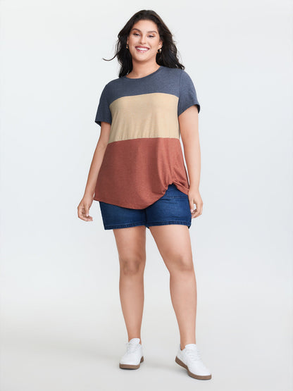 Supersoft Colorblock Twist Hem T-Shirt