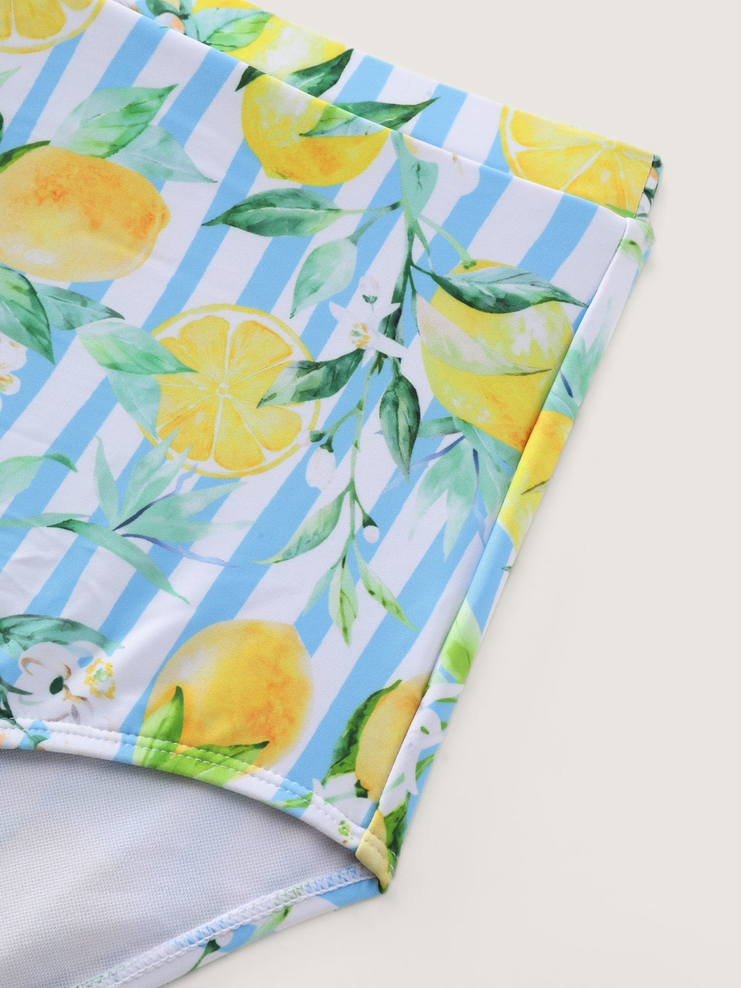 Citrus Fruit Print Fit And Flare Swim Dress