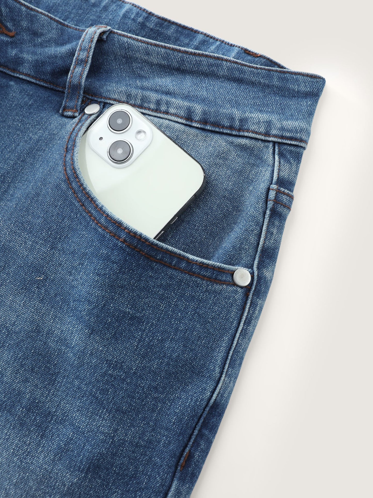 Stretchy Mid-Rise Denim Shorts