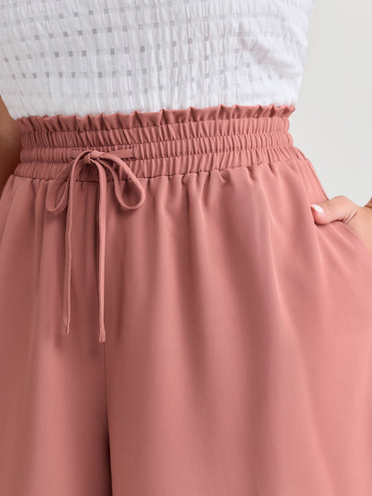 Stretchy Drawstring Waist Pockets Pants