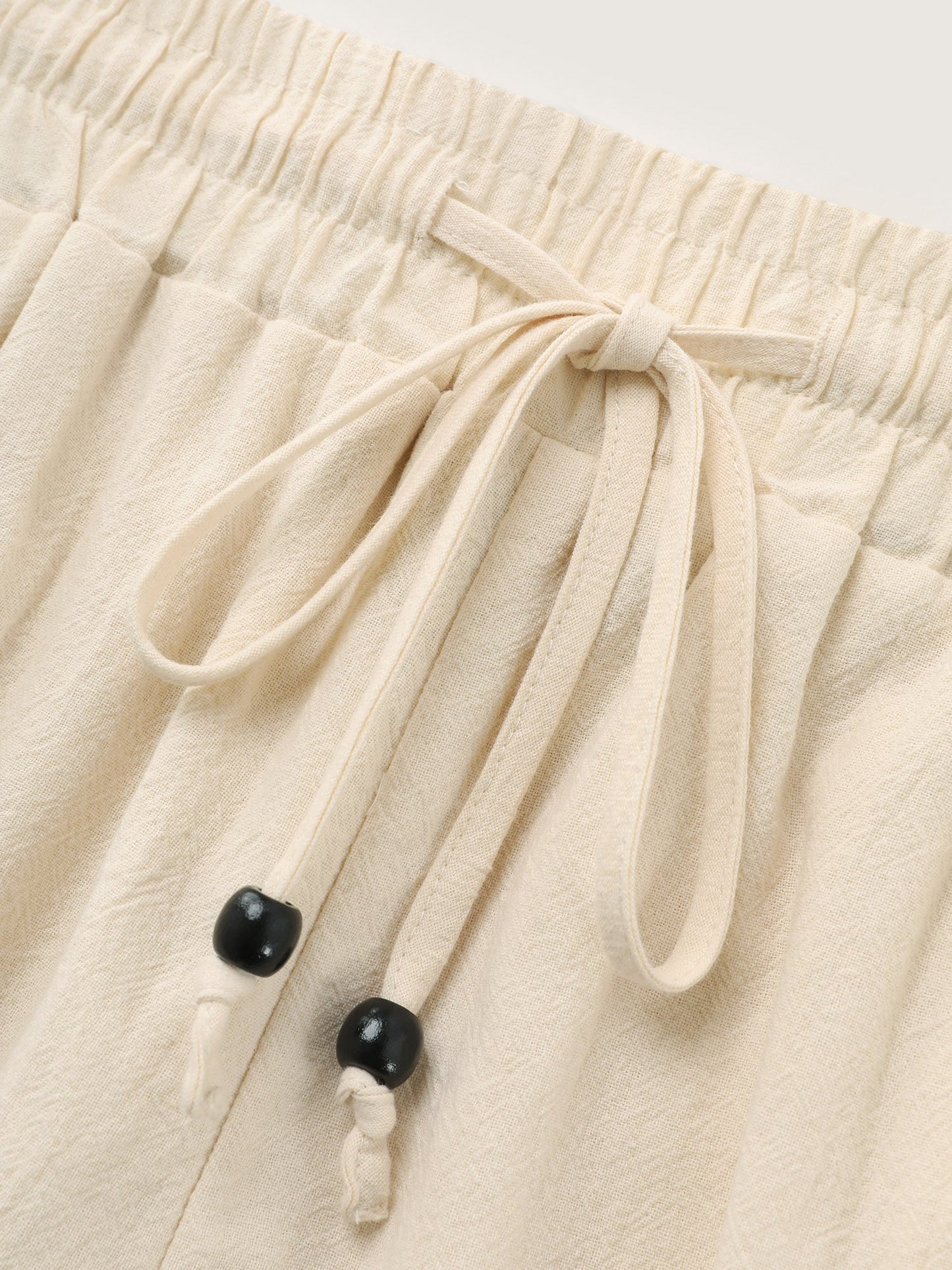Pure Cotton Embroidered Hem Drawstring Shorts
