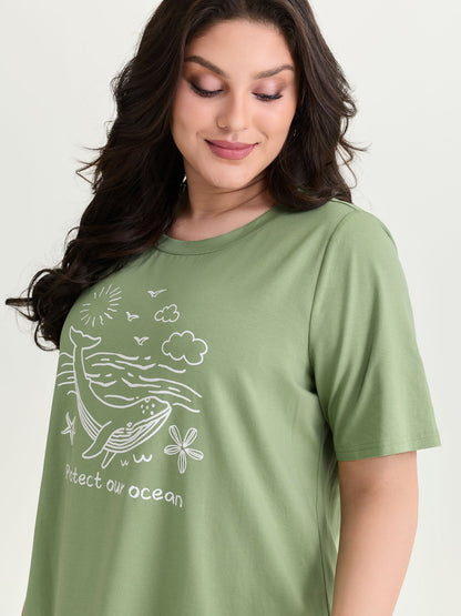 Cotton Ocean-Friendly Cotton Plain T-Shirt