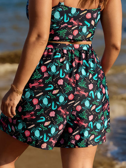 Ocean Print Pockets Swim Bottoms